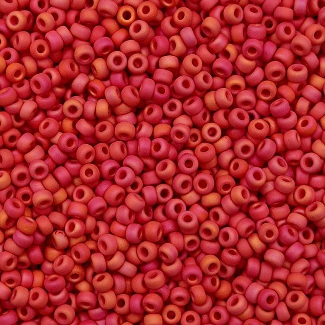  Seed Beads 11/0 - Matte Red AB - 10g