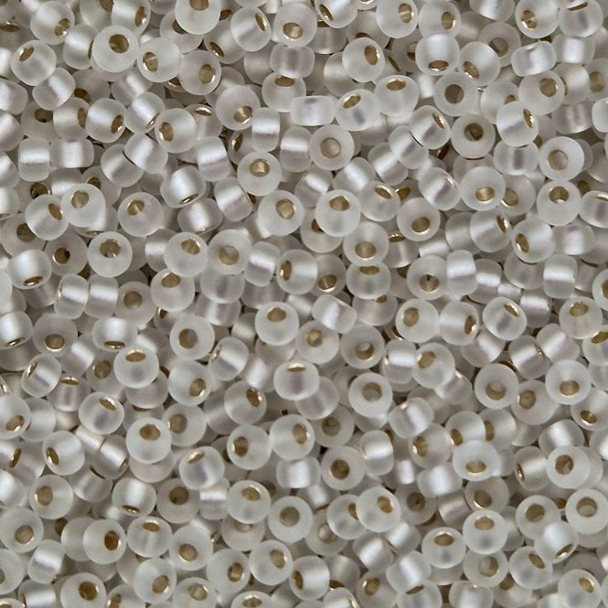  Seed Beads 11/0 - Matte Silver Lined Crystal - 10g