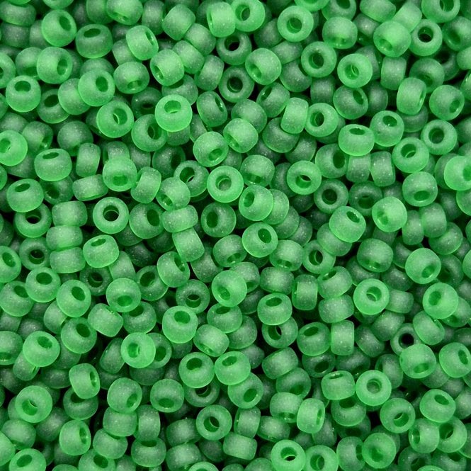  Seed Beads 11/0 - Matte Transparent Green - 10g