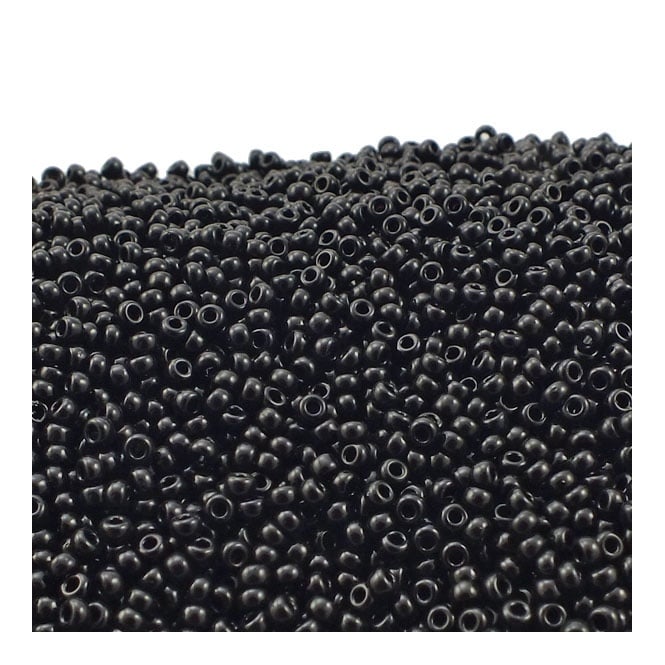  Seed Beads 11/0 - Opaque Black - 10g