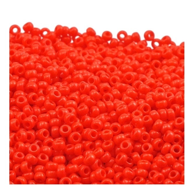  Seed Beads 11/0 - Opaque Bright Red - 10g