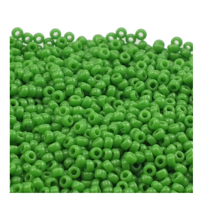  Seed Beads 11/0 - Opaque Jade Green - 10g