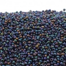 Miyuki Seed Beads 11/0 - Opaque Matte Black AB - 10g
