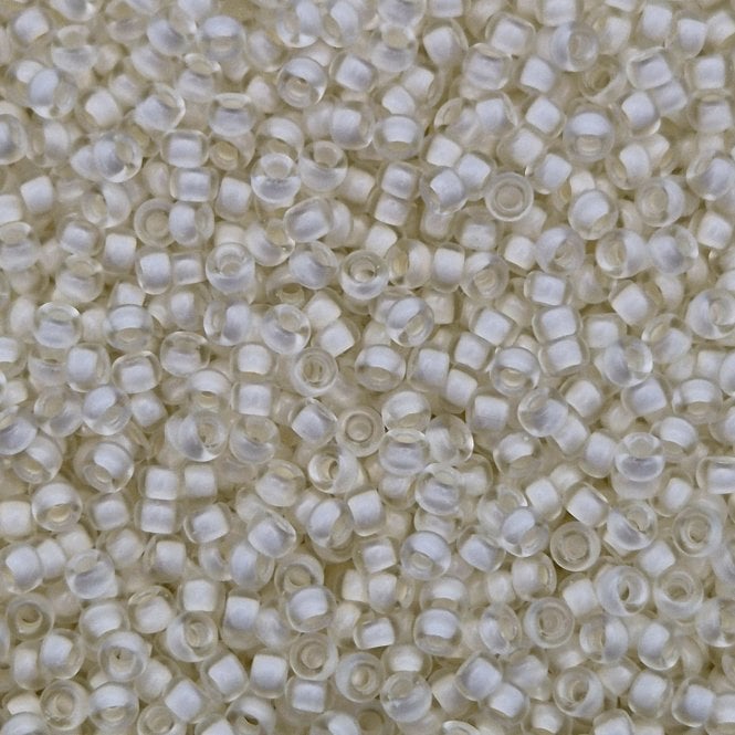  Seed Beads 11/0 - Semi Matte White Lined Crystal - 10g