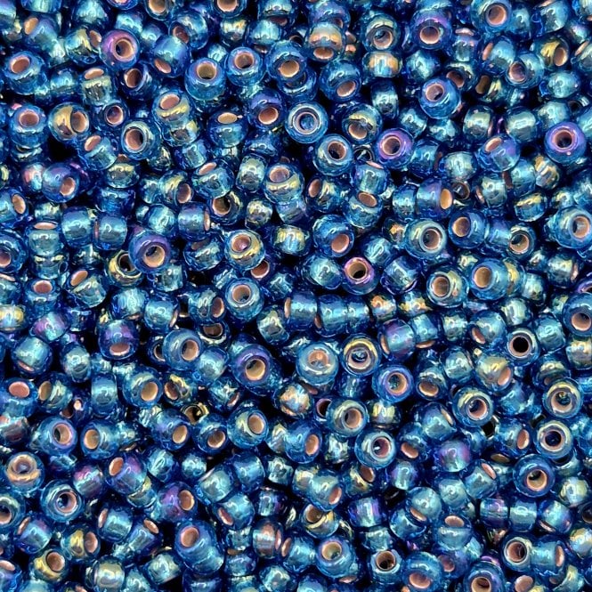  Seed Beads 11/0 - Silver Lined Capri Blue AB - 10g