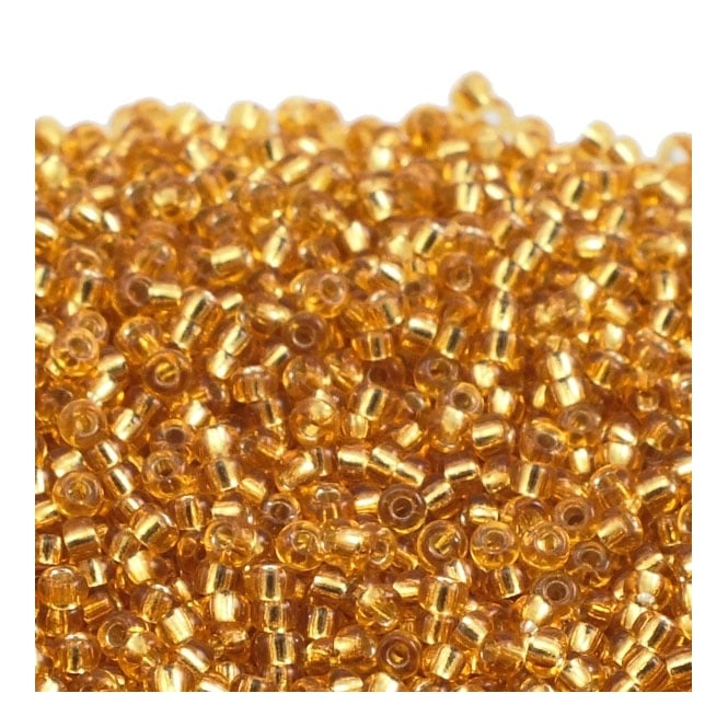  Seed Beads 11/0 - Silver Lined Dark Gold - 10g