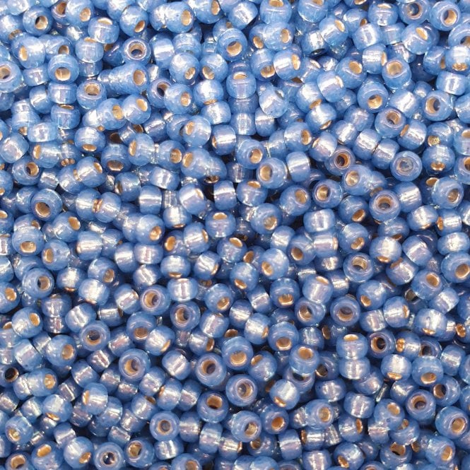  Seed Beads 11/0 - Silver Lined Dark Sky Blue AB - 10g
