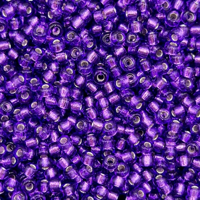  Seed Beads 11/0 - Silver Lined Purple - 10g