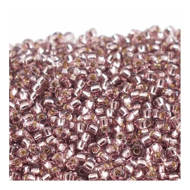  Seed Beads 11/0 - Silver Lined Smoky Amethyst - 10g