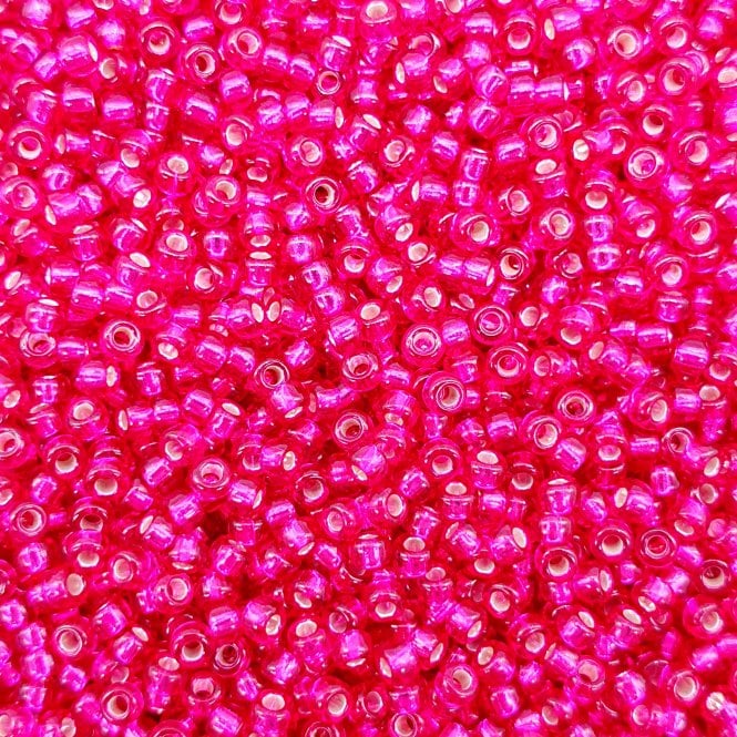  Seed Beads 11/0 - Silver Lined Transparent Raspberry - 10g