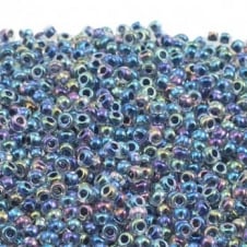 Miyuki Seed Beads 11/0 - Variegated Blue Lined Crystal AB - 10g
