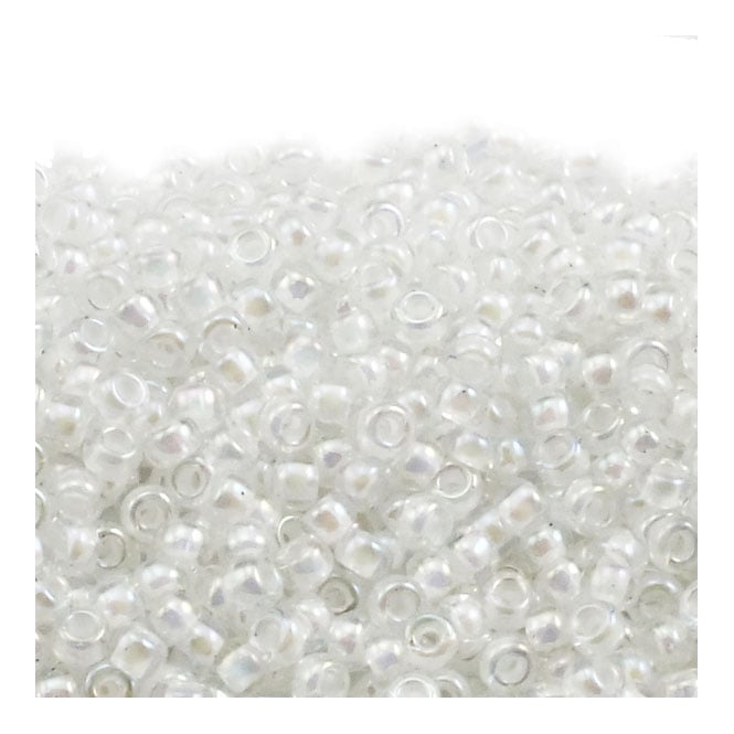  Seed Beads 11/0 - White Lined Crystal AB - 10g