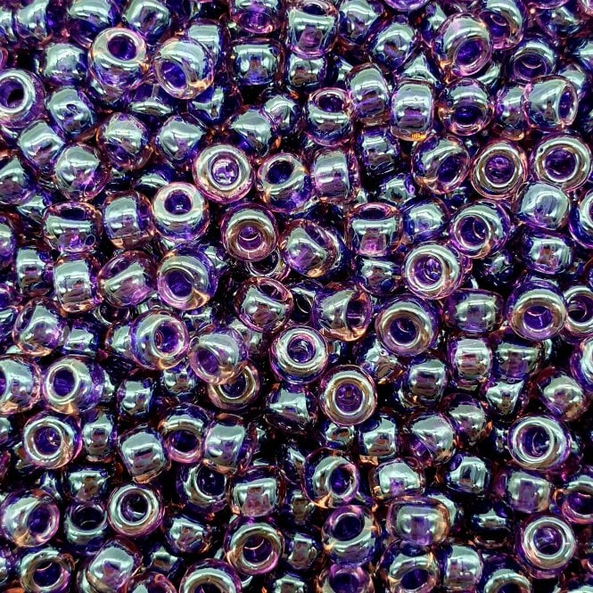  Seed Beads 6/0 - Dark Violet Lined Amethyst - 10g