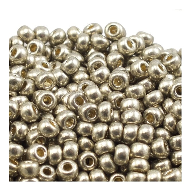  Seed Beads 6/0 - Duracoat Galvanised Light Smoky Pewter - 10g