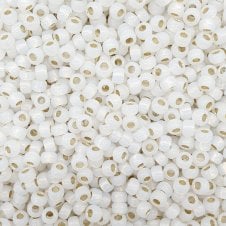 Miyuki Seed Beads 6/0 - Gilt Lined White Opal - 10g