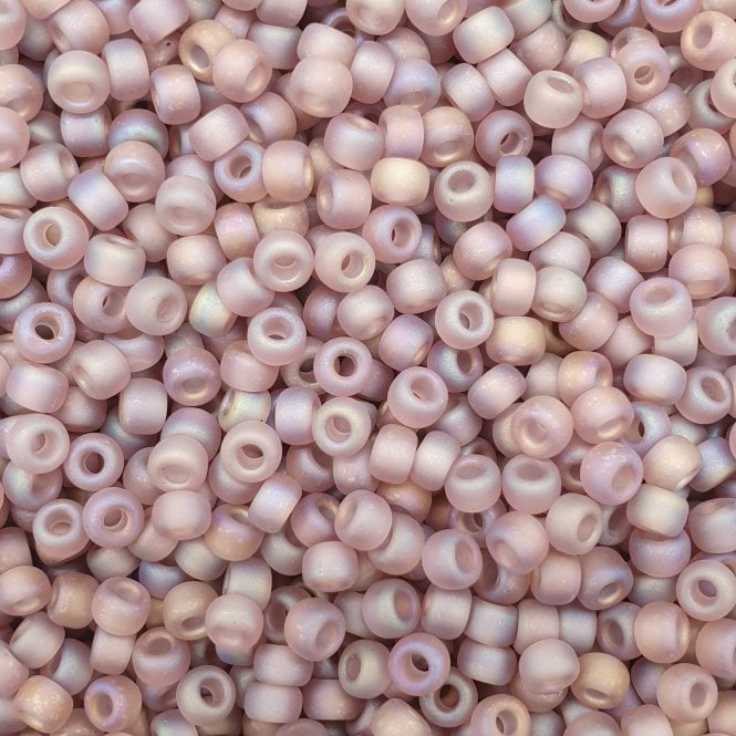  Seed Beads 6/0 - Matte Transparent Smoky Amethyst AB - 10g