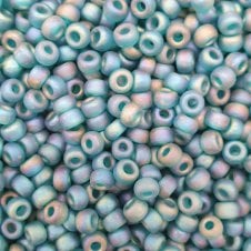 Miyuki Seed Beads 6/0 - Matte Transparent Teal AB - 10g
