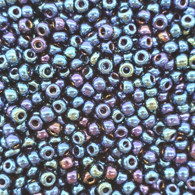  Seed Beads 6/0 - Metallic Dark Blue Iris - 10g