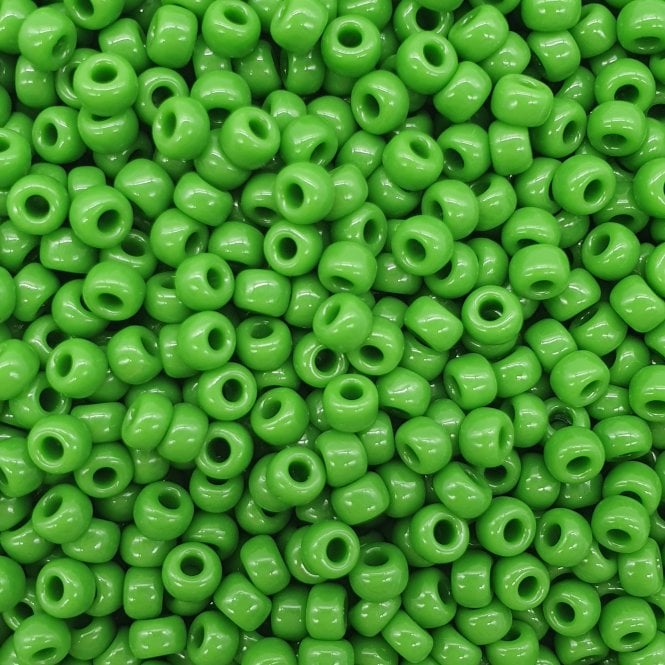  Seed Beads 6/0 - Opaque Green - 10g