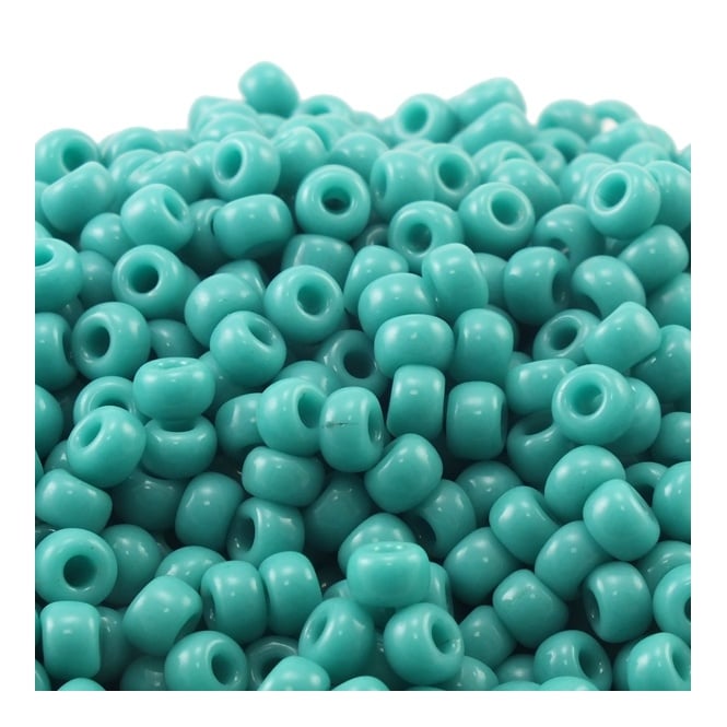  Seed Beads 6/0 - Opaque Green Turquoise - 10g