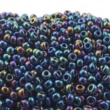 Miyuki Seed Beads 6/0 - Opaque Metallic Black AB - 10g