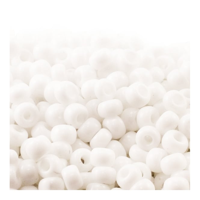  Seed Beads 6/0 - Opaque White - 10g