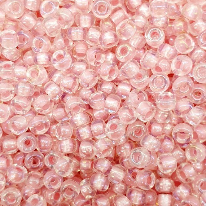  Seed Beads 6/0 - Pearlized Crystal AB/Pink - 10g
