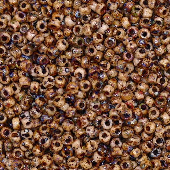  Seed Beads 6/0 - Picasso Brown Tan Matte - 10g