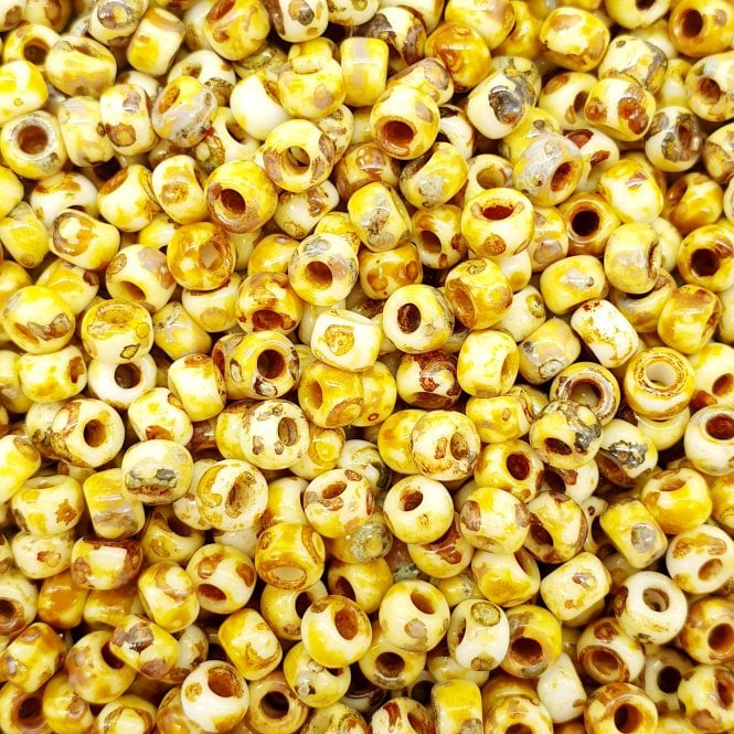  Seed Beads 6/0 - Picasso Canary Yellow Matte - 10g