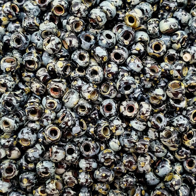  Seed Beads 6/0 - Picasso Smoky Black Matte - 10g