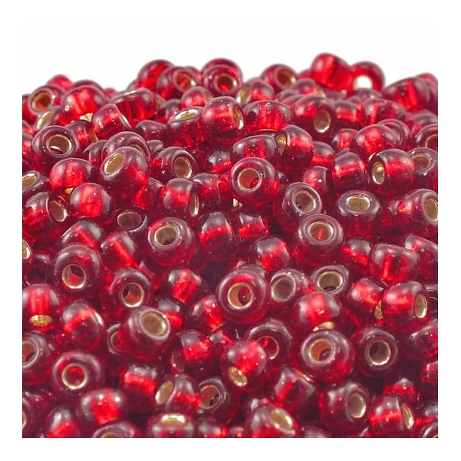  Seed Beads 6/0 - Silver Lined Ruby - 10g