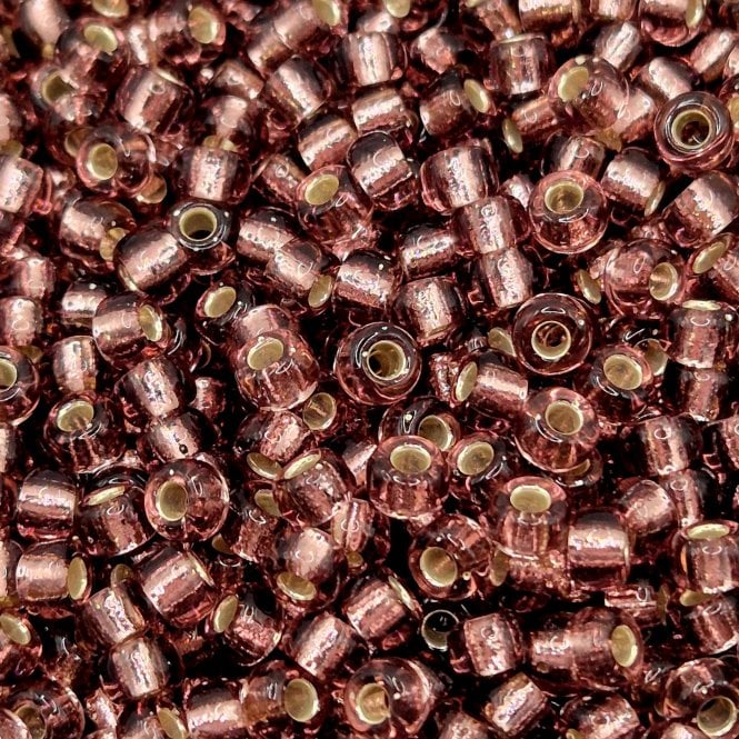  Seed Beads 6/0 - Silver Lined Smoky Amethyst - 10g