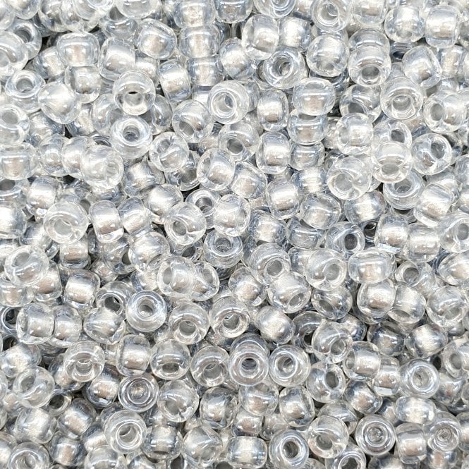  Seed Beads 6/0 - Sparkling Pewter Lined Crystal - 10g