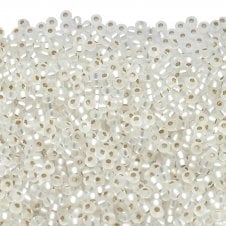 Miyuki Seed Beads 8/0 - Matte Silver Lined Crystal - 10g