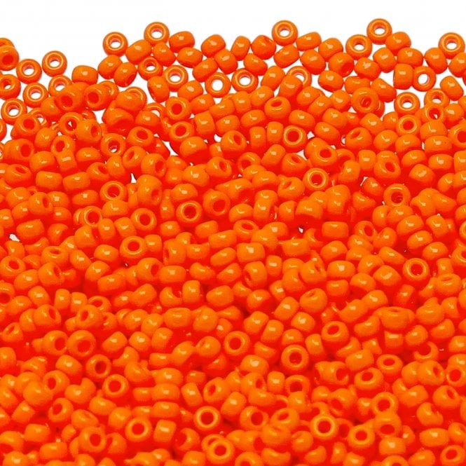  Seed Beads 8/0 - Opaque Orange - 10g