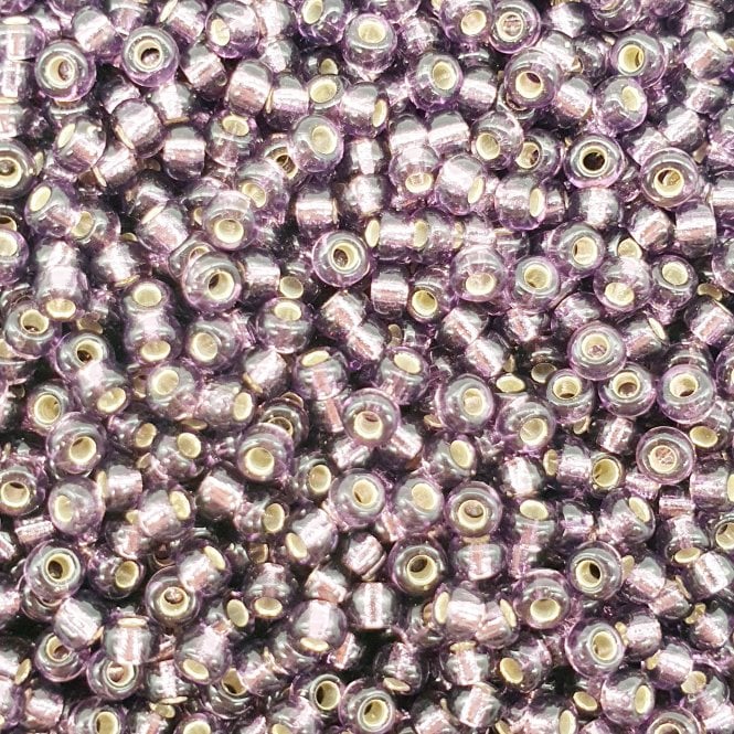  Seed Beads 8/0 - Silver Lined Amethyst - 10g