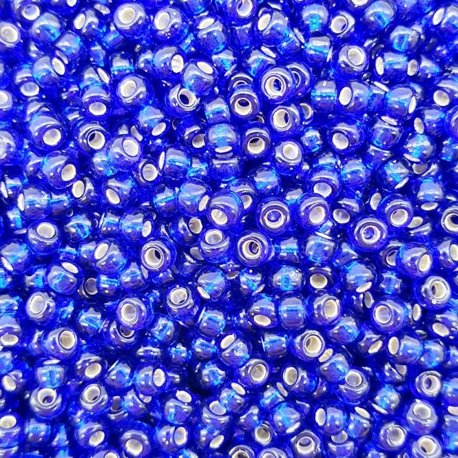  Seed Beads 8/0 - Silver Lined Cobalt - 10g