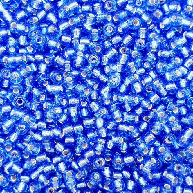  Seed Beads 8/0 - Silver Lined Dark Cornflower Blue - 10g