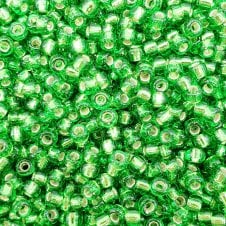 Miyuki Seed Beads 8/0 - Silver Lined Transparent Green - 10g