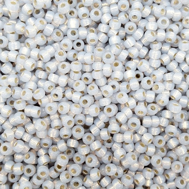  Seed Beads 8/0 - Smoky Opal Silver Line Alabaster - 10g