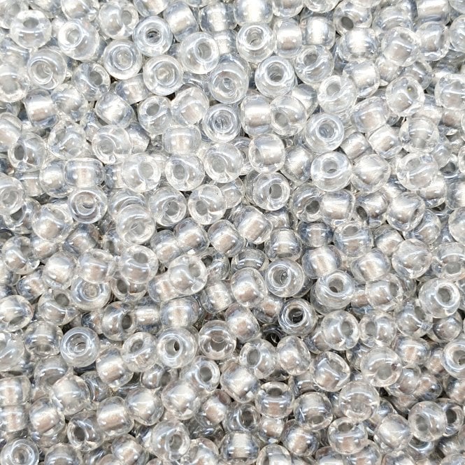  Seed Beads 8/0 - Sparkle Pewter Lined Crystal - 10g