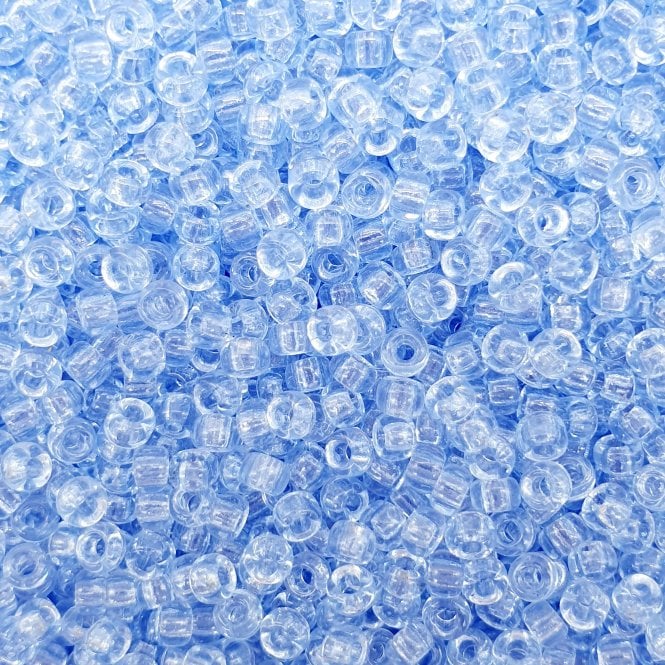  Seed Beads 8/0 - Transparent Light Cornflower Blue - 10g