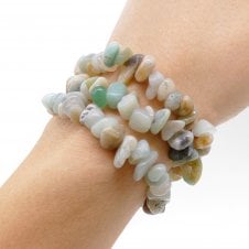 Natural Chip Bead Stretch Bracelet - Amazonite - 1pc