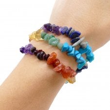 Natural Chip Bead Stretch Bracelet - Chakra Stones - 1pc