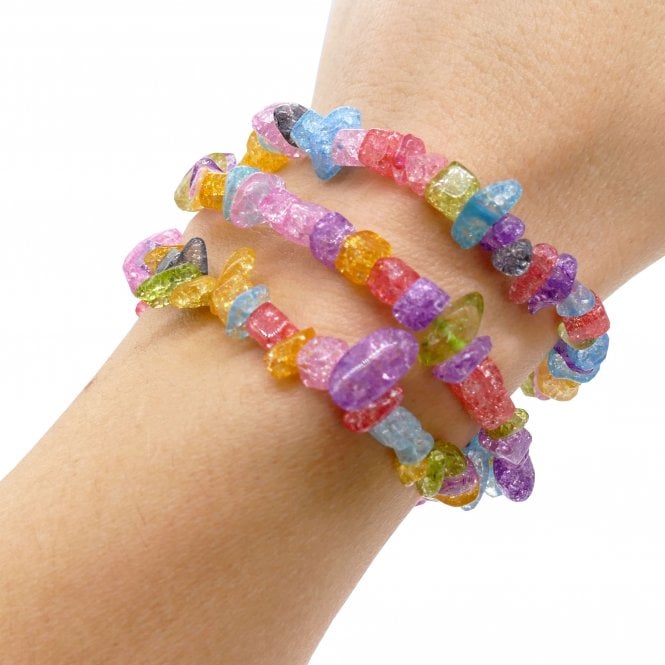 Natural Chip Bead Stretch Bracelet - Crackle Quartz - 1pc