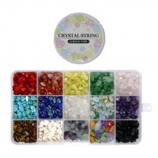 Natural Chip Gemstone Semi Precious Beads for Jewellery Making Kits - Pack of 15 Stone Types