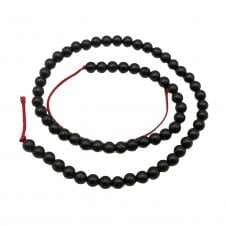 Natural Ebony Beads Round 6mm - Dark Brown - 15" String (64 beads apx)