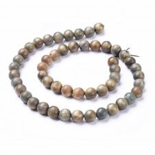 Natural SandalWood Beads Round 6mm - Olive - 15" String (64 beads apx)