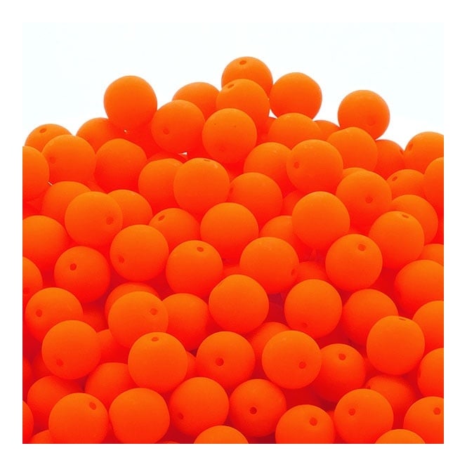 Neon Beads Round Czech Glass 4mm - Orange - 50pcs