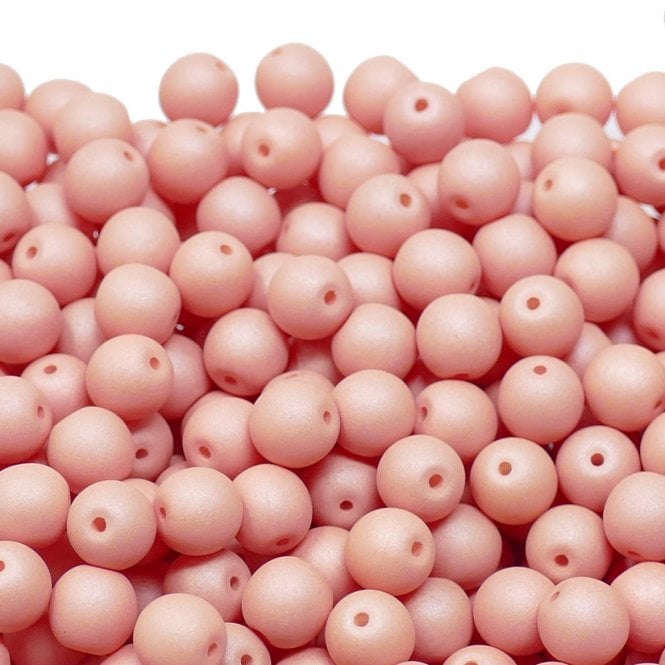 Neon Beads Round Czech Glass 4mm - Peach - 50pk